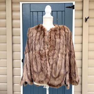 Luxurious Wrap Shawl Brown Faux Fur Jacket